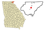 Rabun County Georgia Incorporated and Unincorporated areas Clayton Highlighted